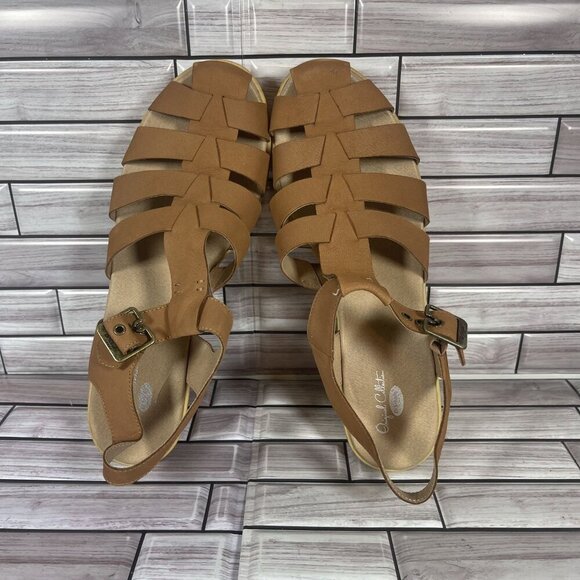 Dr. Scholl's Want It All Fisherman Block Heel Brown Leather Sandal Size 11-NEW - Picture 5 of 8
